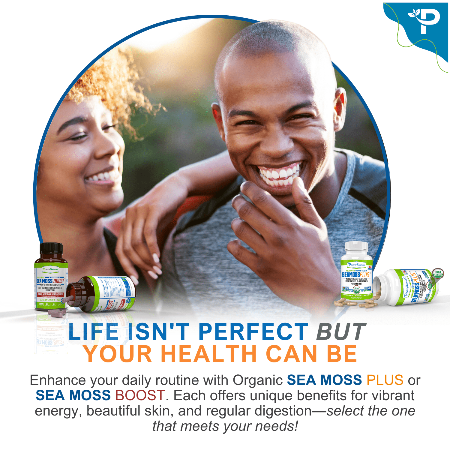 Power Organic Sea Moss, Bladderwrack & Burdock Root Supplement - Gut, Energy, Immune Support - 60 Capsules