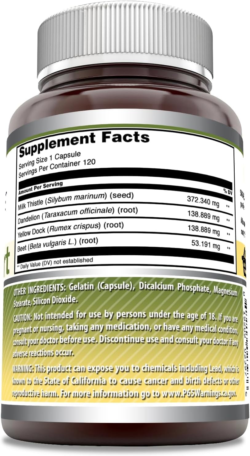 Amazing Formulas (Non-GMO) - 120 Count Liver Support Capsules