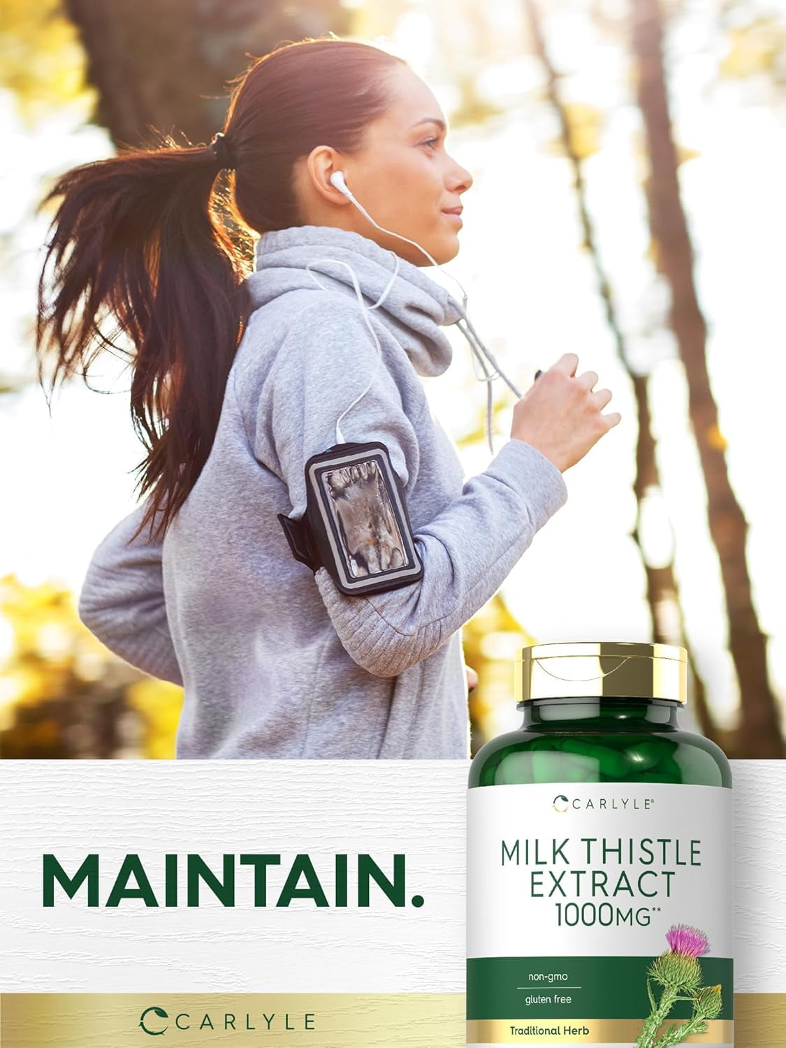 Carlyle Milk Thistle 1000mg Extract Capsules - 300 Count for Men and Women