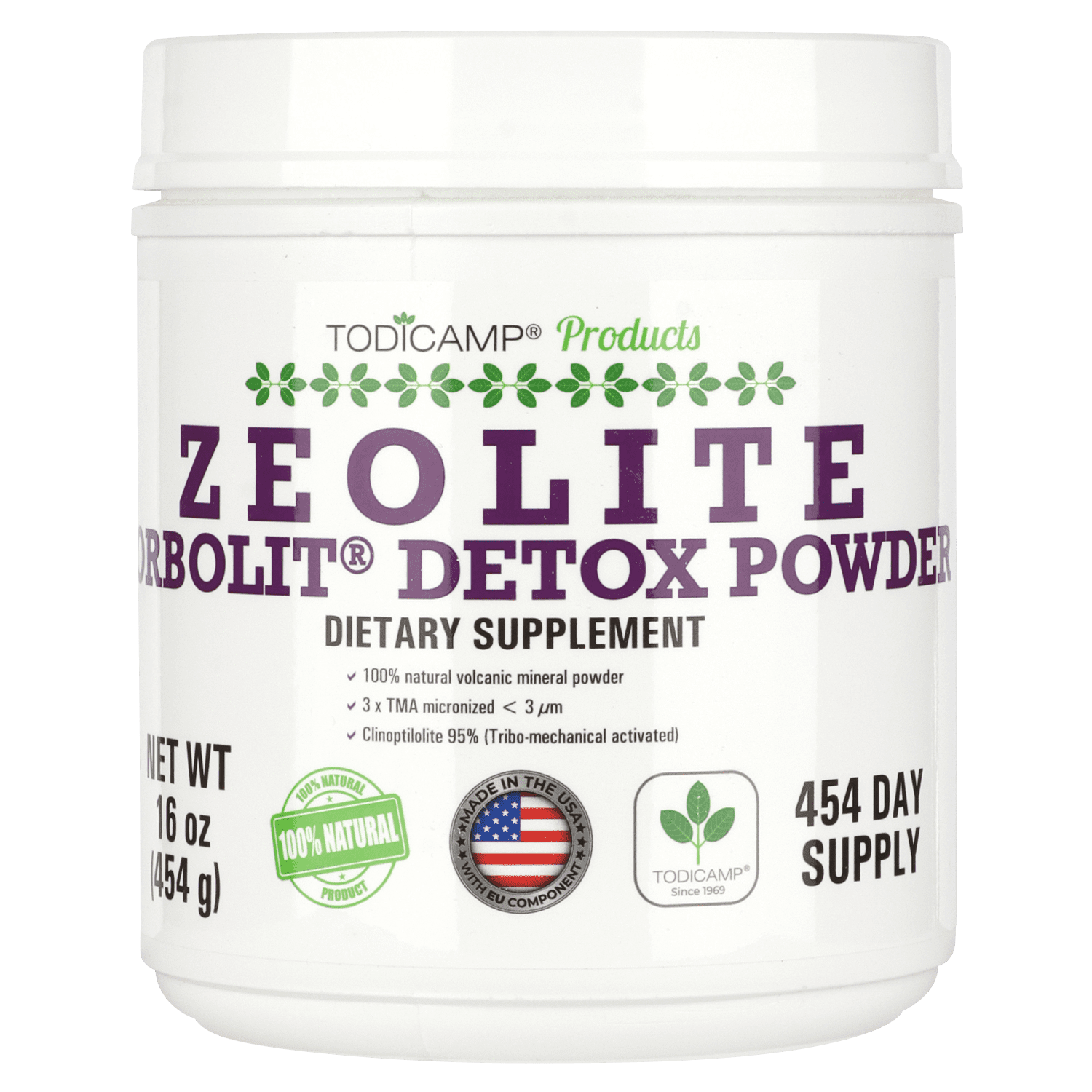 TODICAMP Zeolite Detox Cleanse 1 lb Powder for Full Body Detox & Liver Healt