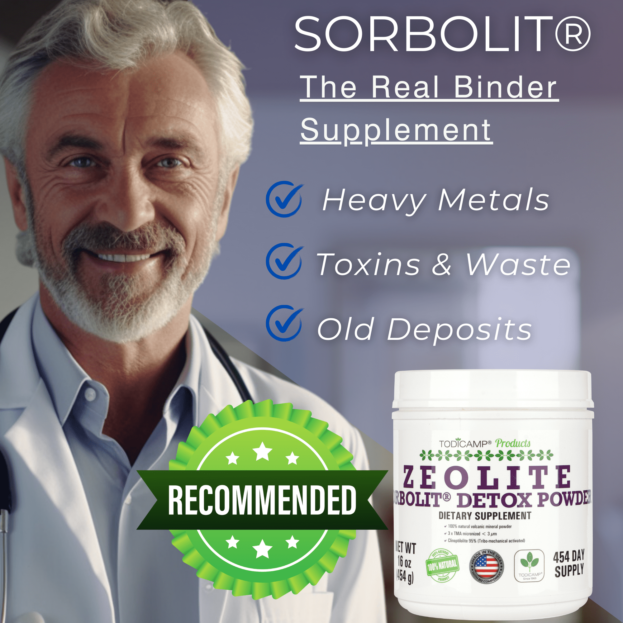 TODICAMP Zeolite Detox Cleanse 1 lb Powder for Full Body Detox & Liver Healt