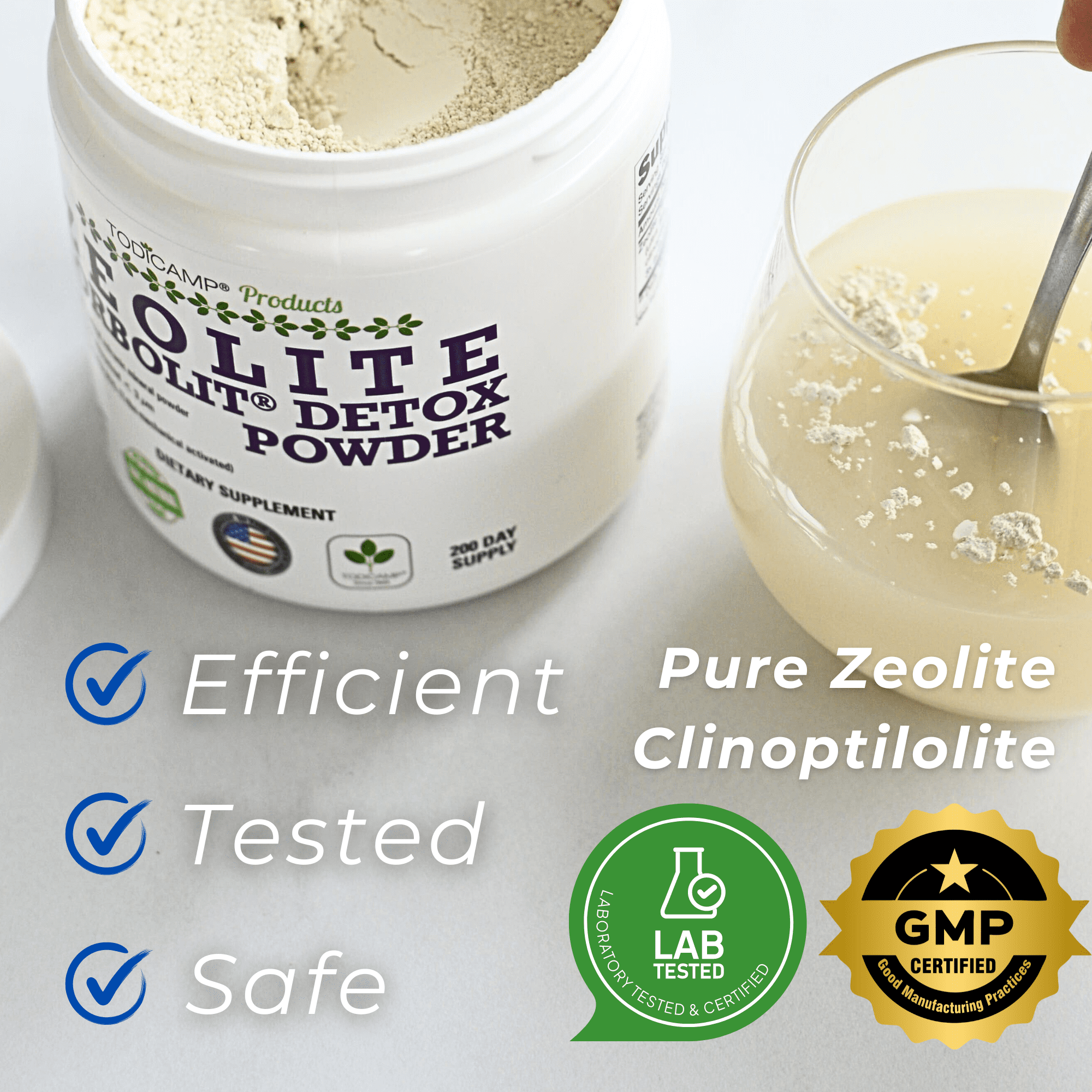 TODICAMP Zeolite Detox Cleanse 1 lb Powder for Full Body Detox & Liver Healt