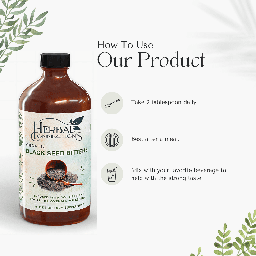Herbal Connections Soursop & Black Seed Bitters Bundle - 32 oz Wellness Supplement