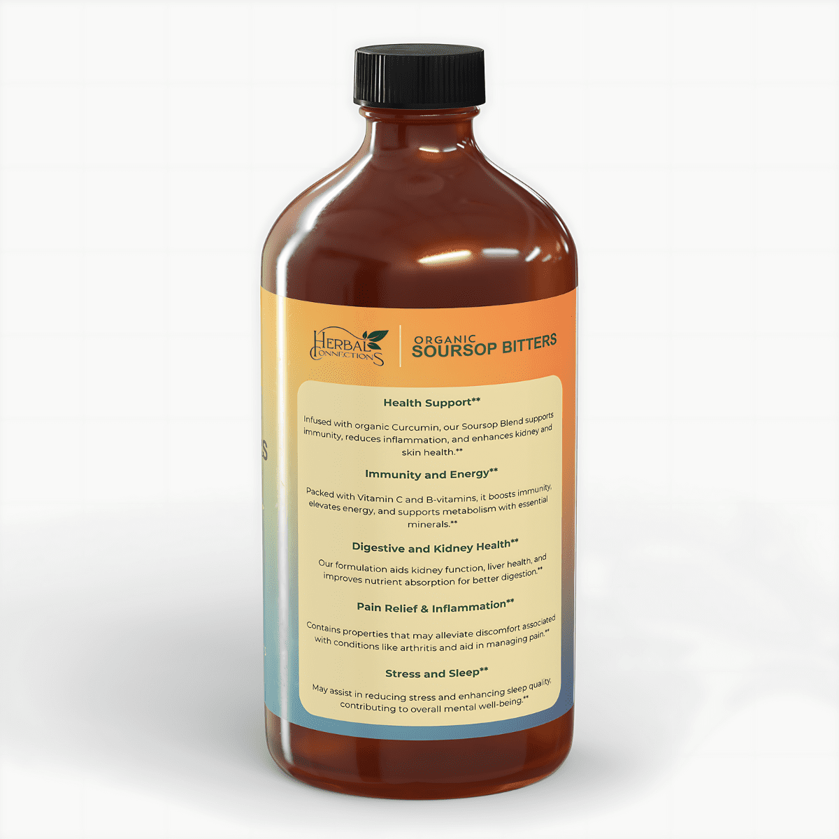 Herbal Connections Soursop & Black Seed Bitters Bundle - 32 oz Wellness Supplement