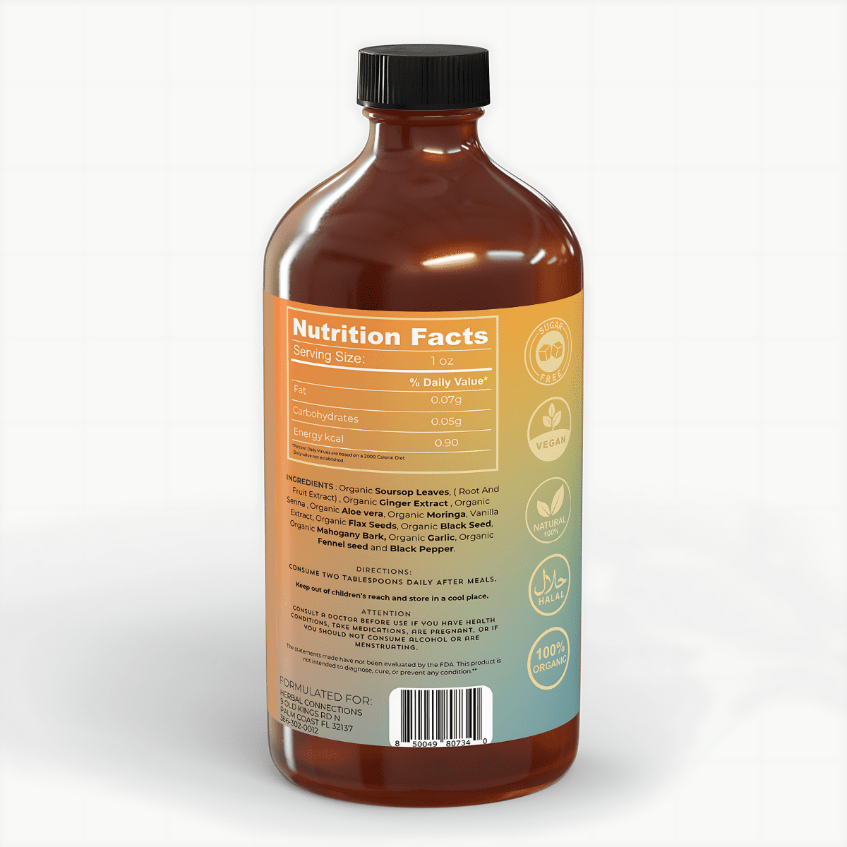 Herbal Connections Soursop & Black Seed Bitters Bundle - 32 oz Wellness Supplement
