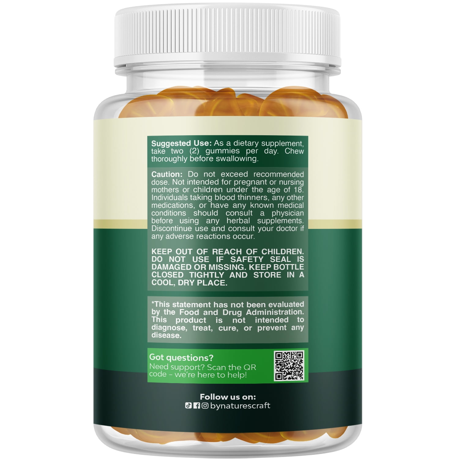 Natures Craft Herbal Liver Detox Gummies with Milk Thistle & Turmeric - Vegan & Non-GMO - Sweet Lemon (30 Servings)