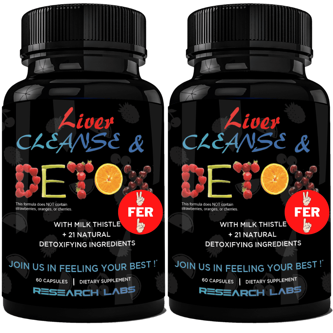 Research Labs Premium Liver Detox Cleanse with Milk Thistle & 23 Powerful Herbs - Doctor Recommended