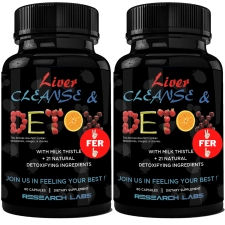 Research Labs Premium Liver Detox Cleanse with Milk Thistle & 23 Powerful Herbs - Doctor Recommended