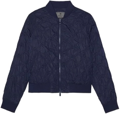 G/FORE Women's Textured Bomber Jacket in Navy Blue - Size Large