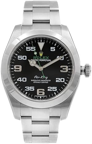 Rolex Air King Men's Watch with Black Dial, Stainless Steel - Model