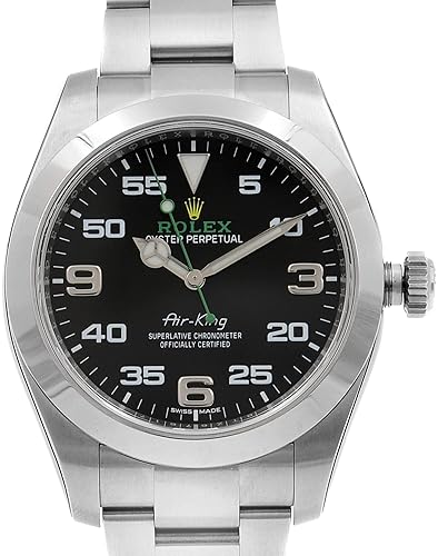 Rolex Air King Men's Watch with Black Dial, Stainless Steel - Model
