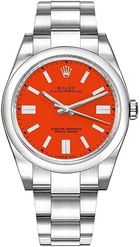 Rolex Oyster Perpetual 41 Men's Watch with Coral Red Dial, Automatic Movement - Model 124300CRLRDSO