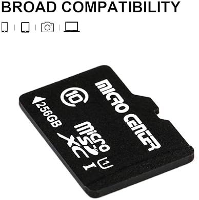 Inland Micro Center 256GB Class 10 MicroSDXC Memory Card with Adapter - Mobile Device Storage & Full HD Video Recording - 80MB/s UHS-I, C10, U1'