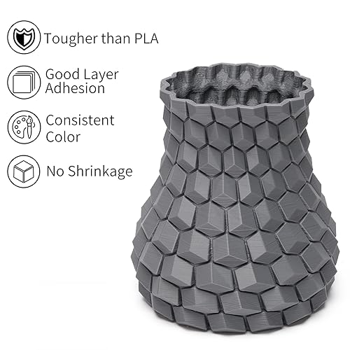 Inland Silver PLA PRO 3D Printer Filament 1KG Spool, 1.75mm, +/- 0.03mm Accuracy