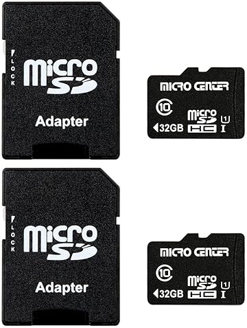 Inland Micro Center 32GB Class 10 MicroSDHC Flash Memory Card - 2 Pack for Mobile Device Storage - 80MB/s UHS-I, C10, U1