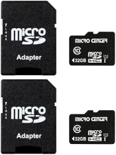 Inland Micro Center 32GB Class 10 MicroSDHC Flash Memory Card - 2 Pack for Mobile Device Storage - 80MB/s UHS-I, C10, U1