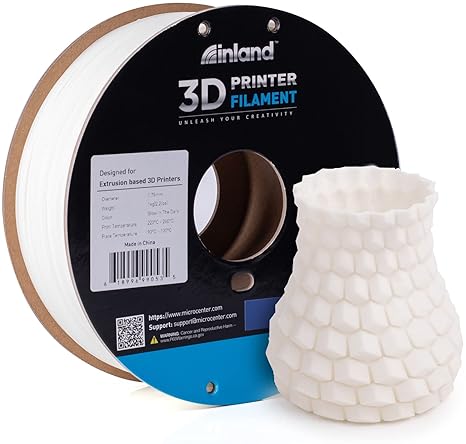 Inland 1.75mm ABS 3D Printing Filament, +/- 0.03mm Accuracy, 1kg Spool - Glow in The Dark ABS