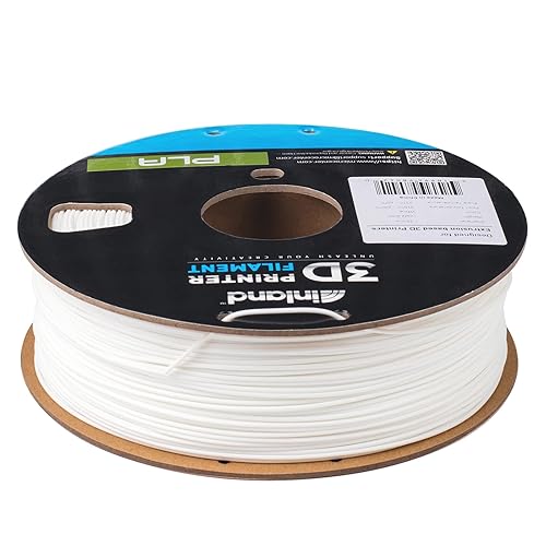 Inland White INLAND PLA 1.75mm Filament - 1kg Spool for FDM 3D Printing