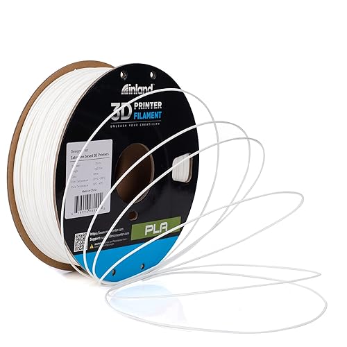 Inland White INLAND PLA 1.75mm Filament - 1kg Spool for FDM 3D Printing