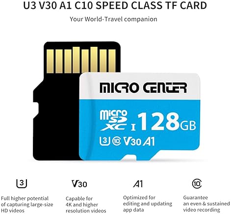 Micro Center 2 Pack 128GB Micro Center microSDXC Cards - Nintendo-Switch Compatible, UHS-I C10 U3 V30, 4K UHD Video, A1 - Up to 90/60 MB/s R/W Speed