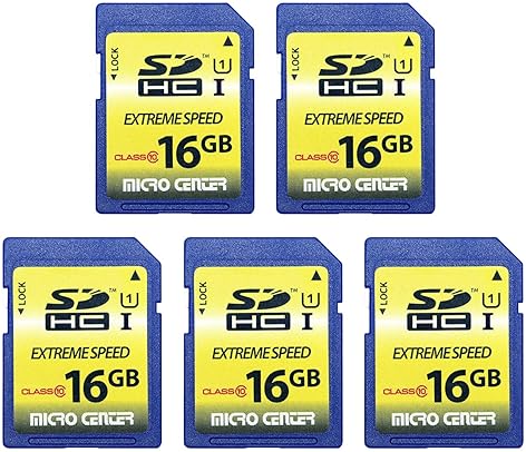 Inland 16GB Class 10 SDHC/SDXC U1 Memory Card (5-Pack) for Trail Cameras - 60MB/s Read, 10MB/s Write - 3-Year Warranty