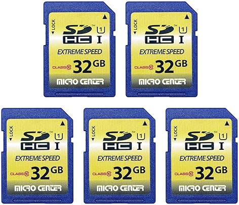 Micro Center 32GB Class 10 SDHC Flash Memory Card 5-Pack for Trail Cameras