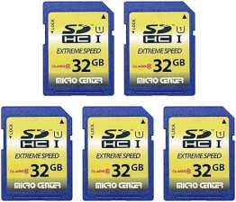 Micro Center 32GB Class 10 SDHC Flash Memory Card 5-Pack for Trail Cameras