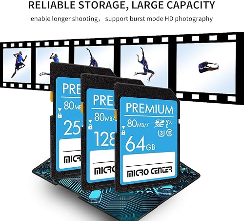 Inland 64GB INLAND Premium SDXC Card, Class 10 UHS-I C10 U3 V30 4K UHD Video - Up to 80/35 MB/s