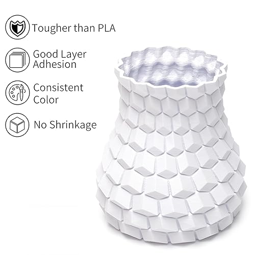 INLAND Micro Center PLA+ 3D Printing Filament 1.75mm - PLA Pro 3D Printer Filament - White - 1kg Spool