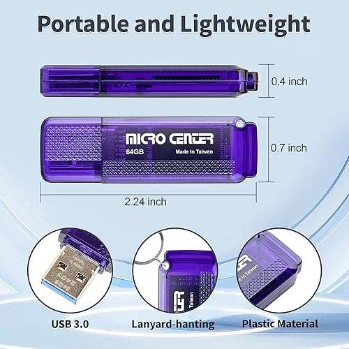 Inland 5-Pack 64GB USB 3.0 Flash Drives for Data Storage - Micro Center SuperSpeed