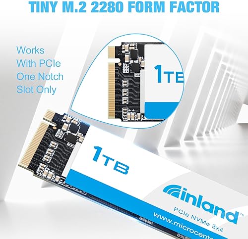 Inland TN320 1TB NVMe M.2 SSD - Up to 2000 MB/s Speed, 3D NAND, for Laptop & Desktop