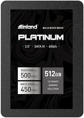 Inland Platinum 512GB SSD SATA III 2.5" Solid State Drive (512GB)