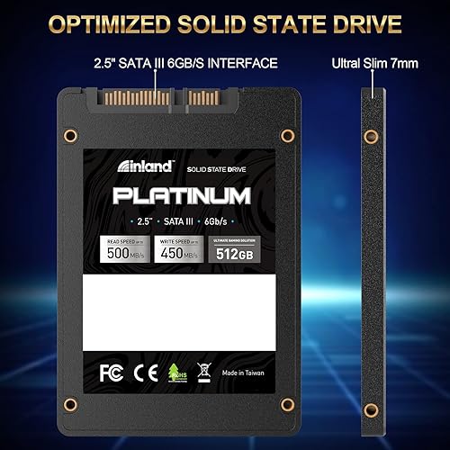 Inland Platinum 512GB SSD SATA III 2.5" Solid State Drive (512GB)