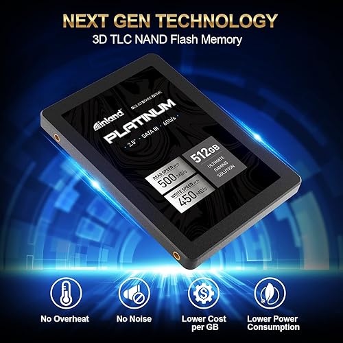 Inland Platinum 512GB SSD SATA III 2.5" Solid State Drive (512GB)