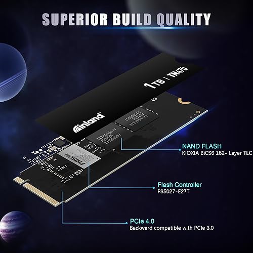 Inland TN470 1TB Gen4 NVMe M.2 SSD for Gaming, Up to 7,200MB/s Speed, Laptop & PC Storage