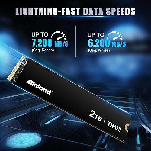 Inland TN470 2TB Gen4 NVMe M.2 SSD for Gaming, Up to 7,200MB/s Speed, Laptop & Desktop Storage