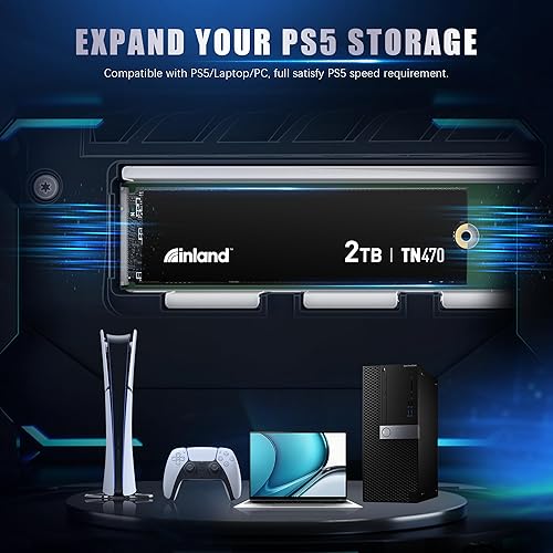 Inland TN470 2TB Gen4 NVMe M.2 SSD for Gaming, Up to 7,200MB/s Speed, Laptop & Desktop Storage