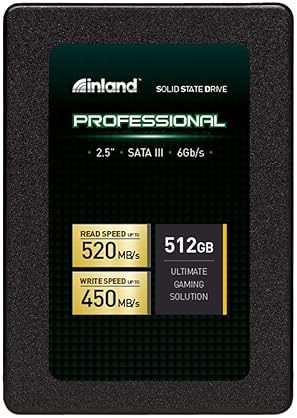 Inland Professional 512GB SSD SATA III 2.5" Internal Solid State Drive