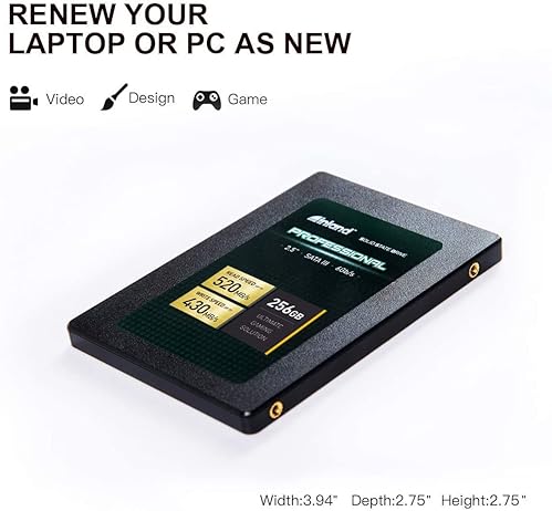Inland Professional 3-Pack 256GB SSD SATA III 2.5" TLC 3D NAND Solid State Drive