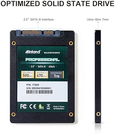 Inland Professional 1TB SSD 3D NAND SATA III Internal Drive (1T)
