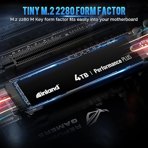 Inland 4TB NVMe Gaming SSD for PS5 - Gen4 PCIe, M.2 2280, Up to 7200MB/s Speed