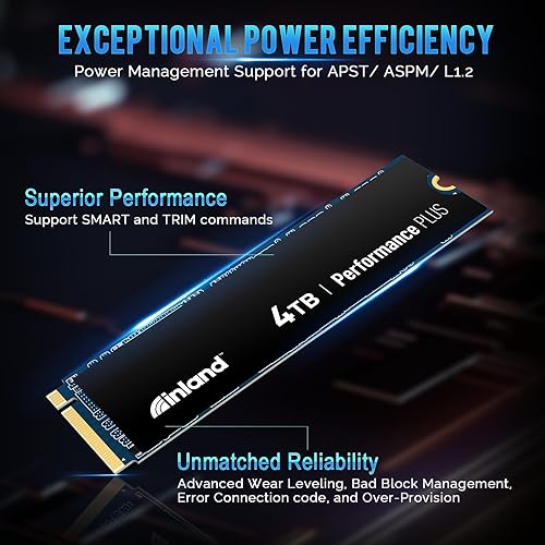Inland 4TB NVMe Gaming SSD for PS5 - Gen4 PCIe, M.2 2280, Up to 7200MB/s Speed
