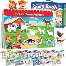 Montessori Busy Book for Toddlers Ages 3+ - Preassembled Learning Activities - Montessori Toys - Gift for 3-Year-Old Boys - 4-Year-Old Girl - Summer Toy.