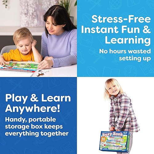 Montessori Busy Book for Toddlers Ages 3+ - Preassembled Learning Activities - Montessori Toys - Gift for 3-Year-Old Boys - 4-Year-Old Girl - Summer Toy.