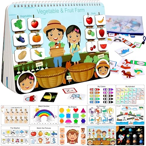 Montessori Busy Book for Kids: Autism Sensory Toys, Toddler Learning Binder - Boys & Girls, Fine Motor Skills