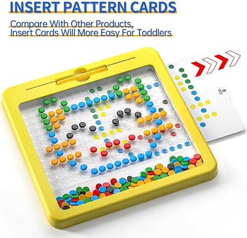 JIA XU Kids Magnetic Drawing Board with Magnetic Dots and Pen - Montessori Toy for Ages 2-7