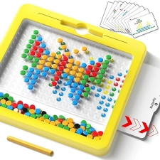 JIA XU Kids Magnetic Drawing Board with Magnetic Dots and Pen - Montessori Toy for Ages 2-7