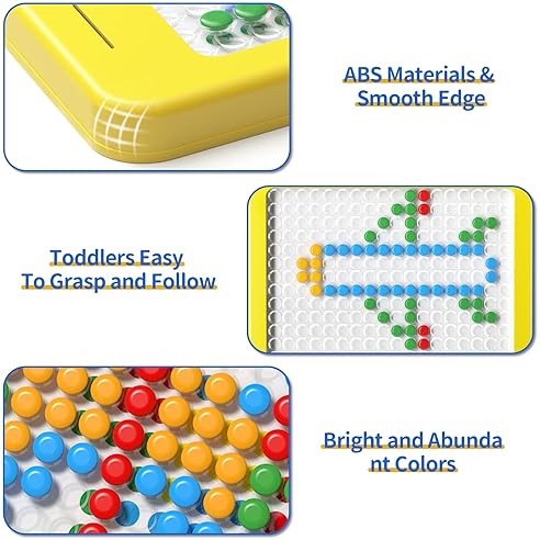 JIA XU Kids Magnetic Drawing Board with Magnetic Dots and Pen - Montessori Toy for Ages 2-7