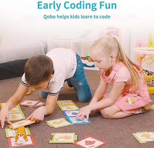 Roboblog Qobo Coding Robot for Kids 3+: Screen-Free Coding Pets with 30 Programming Cards, USB Charging - STEM Learning Activity Toy for Toddlers - Educational Gift for Boys & Girls