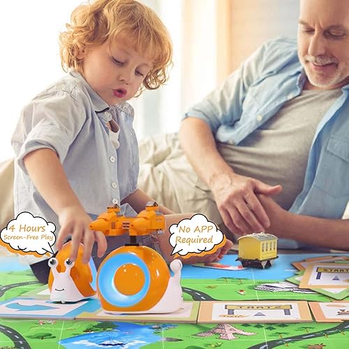 Roboblog Qobo Coding Robot for Kids 3+: Screen-Free Coding Pets with 30 Programming Cards, USB Charging - STEM Learning Activity Toy for Toddlers - Educational Gift for Boys & Girls
